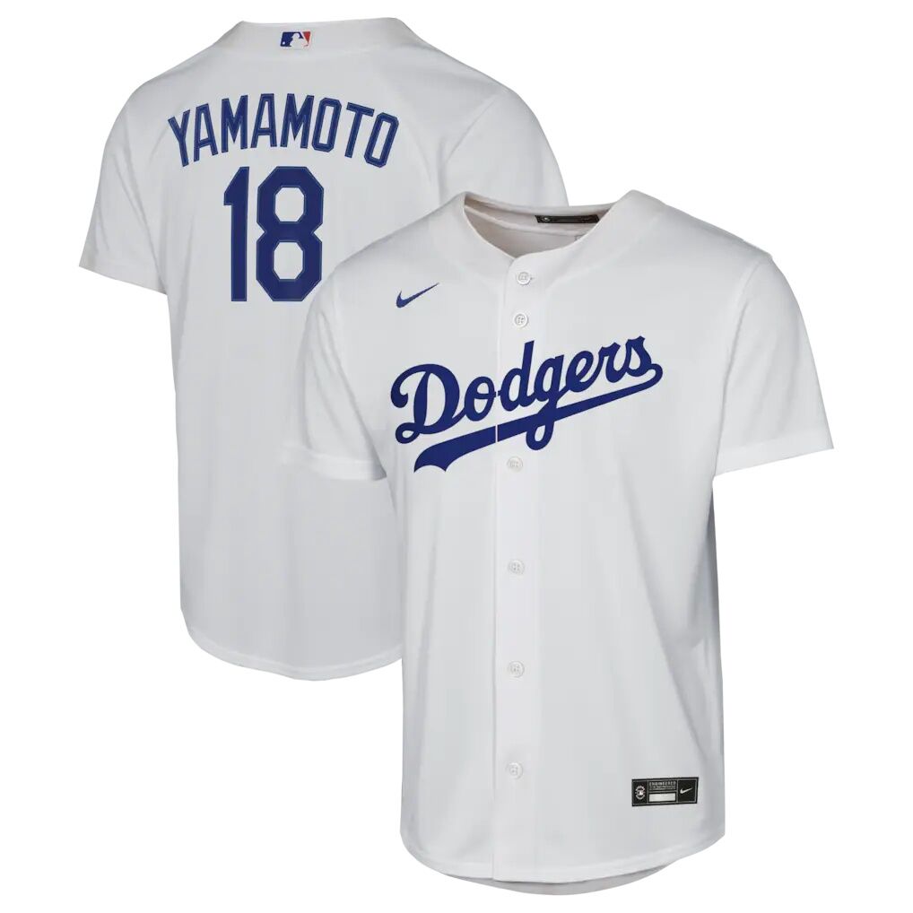 Yoshinobu Yamamoto Los Angeles Dodgers Nike Youth Home Baseline Jersey