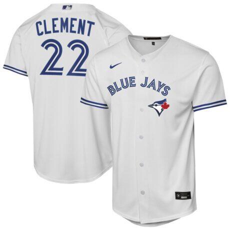 Ernie Clement Toronto Blue Jays Nike Youth Home Baseline Jersey - White - Front View