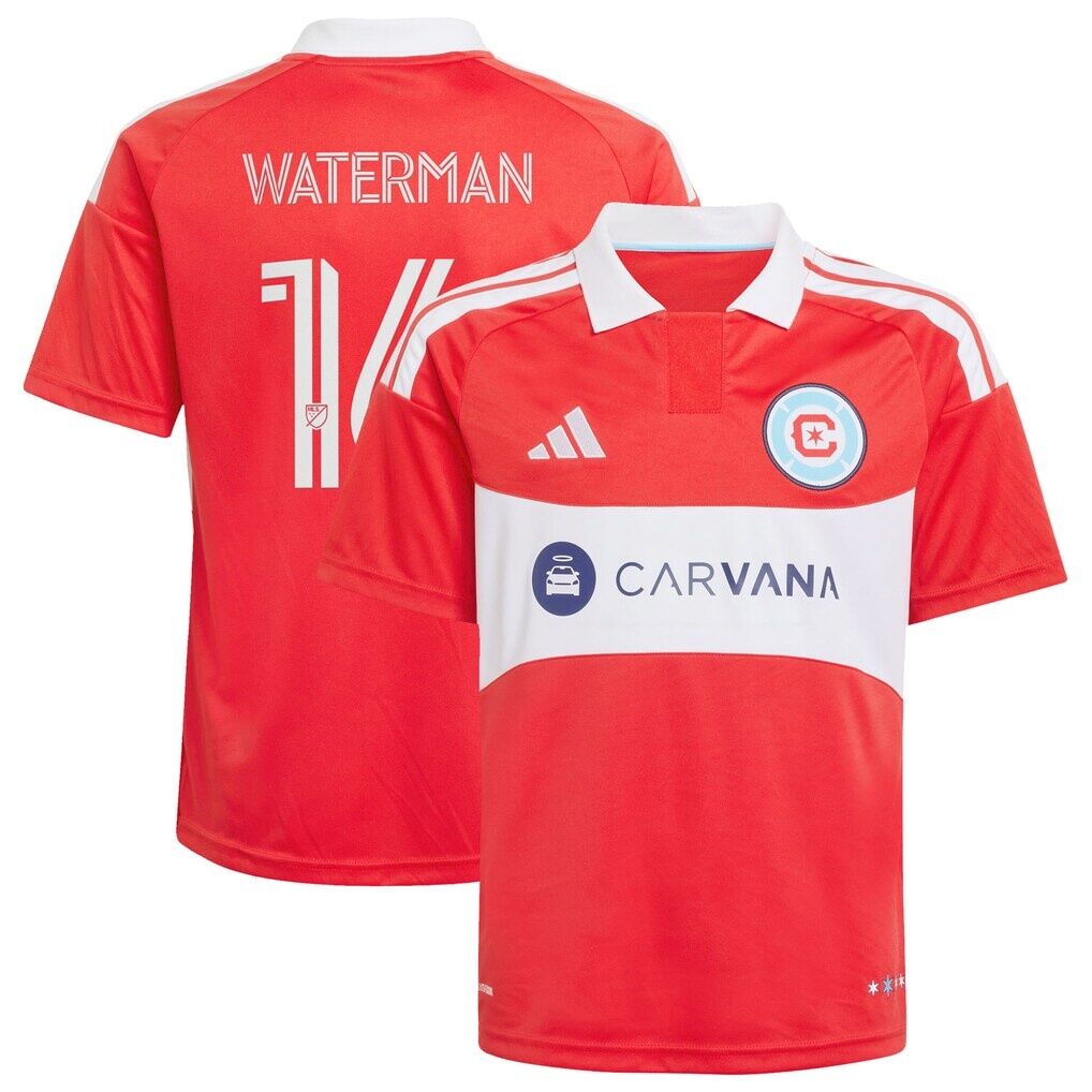 Joel Waterman Chicago Fire adidas Youth 2026 Forever Red Replica Jersey