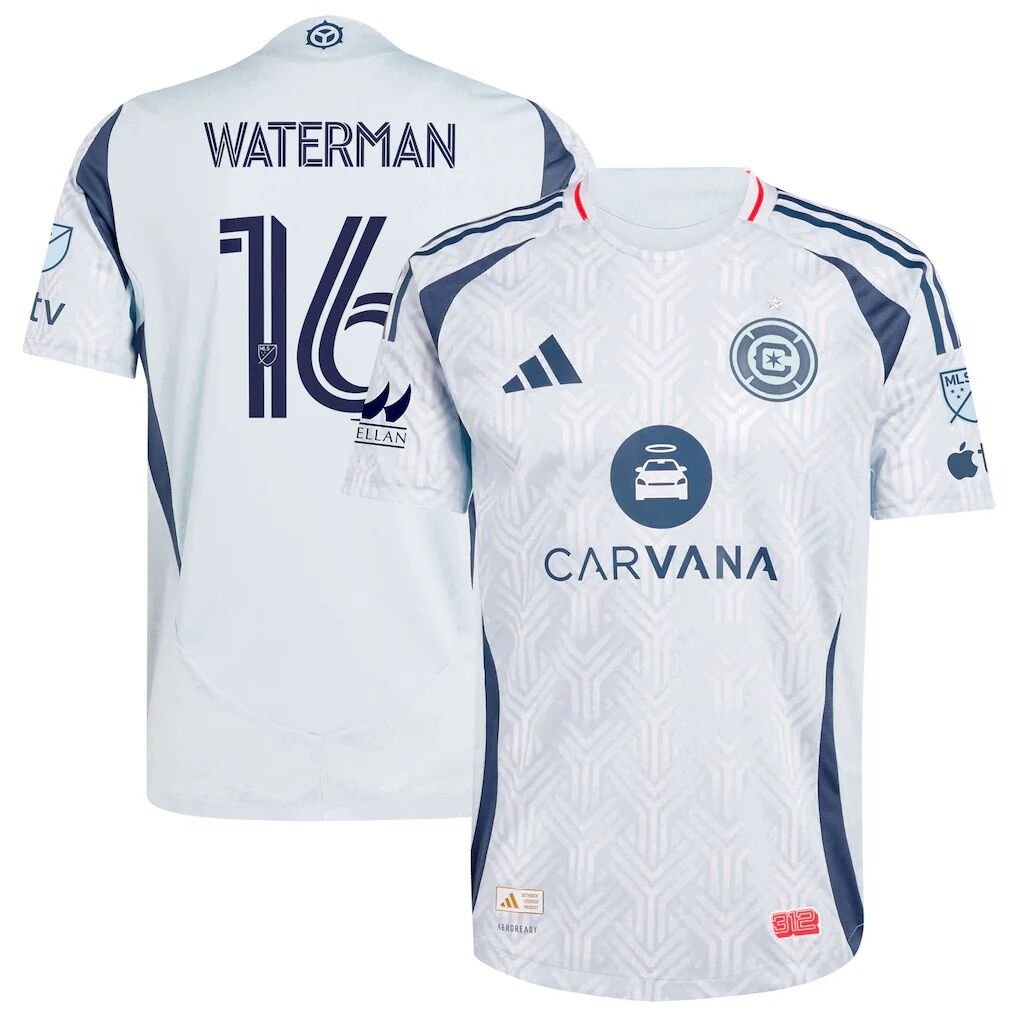 Joel Waterman Chicago Fire adidas 2025 The Municipal Kit On-Field Authentic Jersey - Light Blue