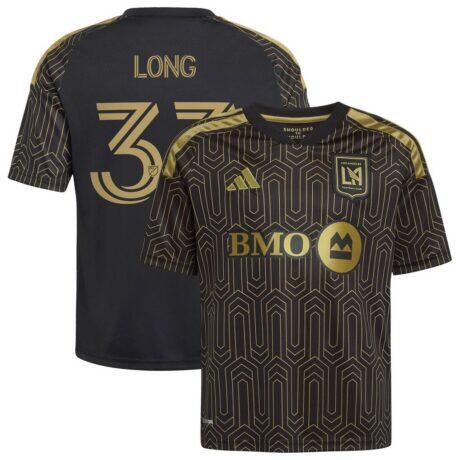 Aaron Long LAFC adidas Youth 2026 Primary Kit Replica Jersey - Black - Front View