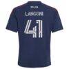Luca Langoni New England Revolution adidas Youth 2026 Independence Day Replica Jersey - Blue - Detail View