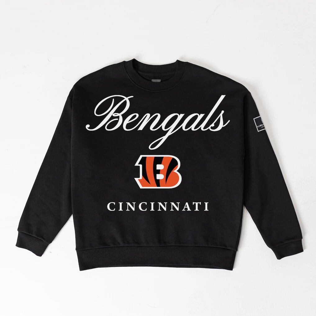 Cincinnati Bengals Gameday Couture Women's Legacy Club Premium Fleece Drop Shoulder Oversized Sweatshirt