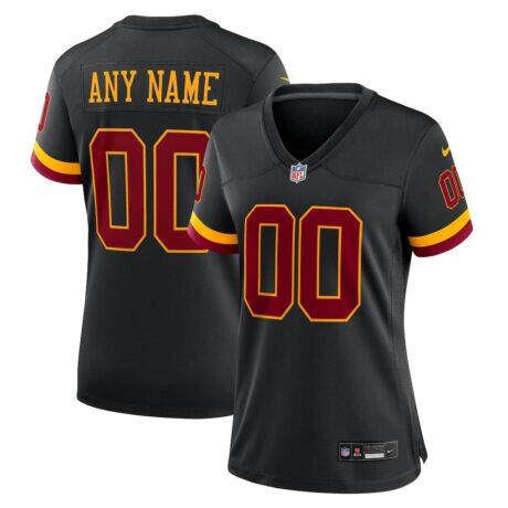 Washington Commanders Nike Women's Hail Raiser Alternate Custom Game Jersey - Black - Front View