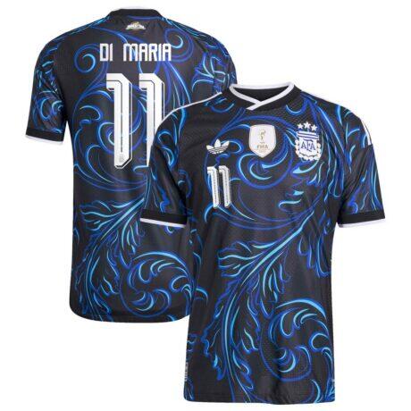 Angel Di Maria Argentina National Team adidas 2026 Away On-Field Authentic Jersey - Black - Front View
