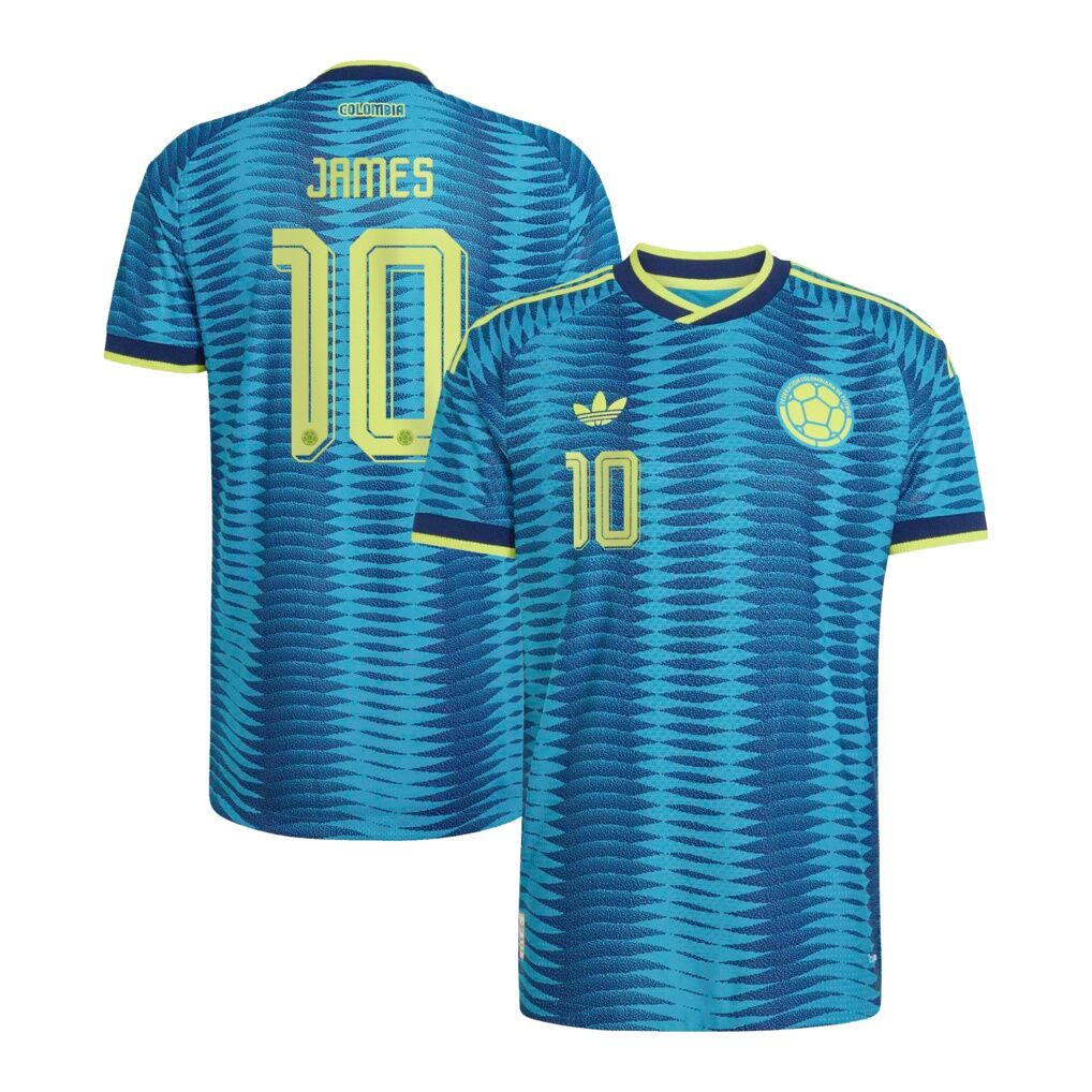 James Rodríguez Colombia National Team adidas 2026 Away On-Field Authentic Jersey - Turquoise