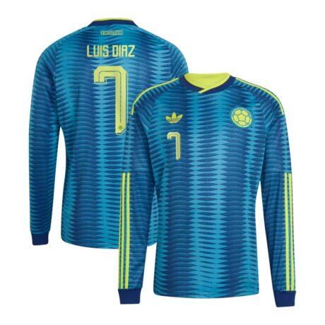 Luis Diaz Colombia National Team adidas 2026 Away Replica Long Sleeve Jersey - - Front View