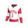Boston University GameDay Greats Youth Lightweight Collegiate Women's Hockey Fashion Jersey - White - Side View