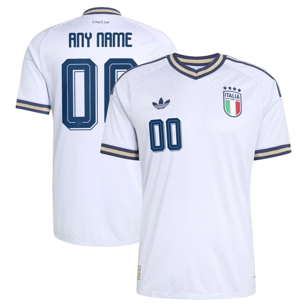 Italy National Team adidas 2026 Away On-Field Authentic Custom Jersey - Light Blue