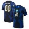 Brazil National Team Jordan Brand Youth 2026 Away Stadium Replica Custom Jersey - Blue - Front View