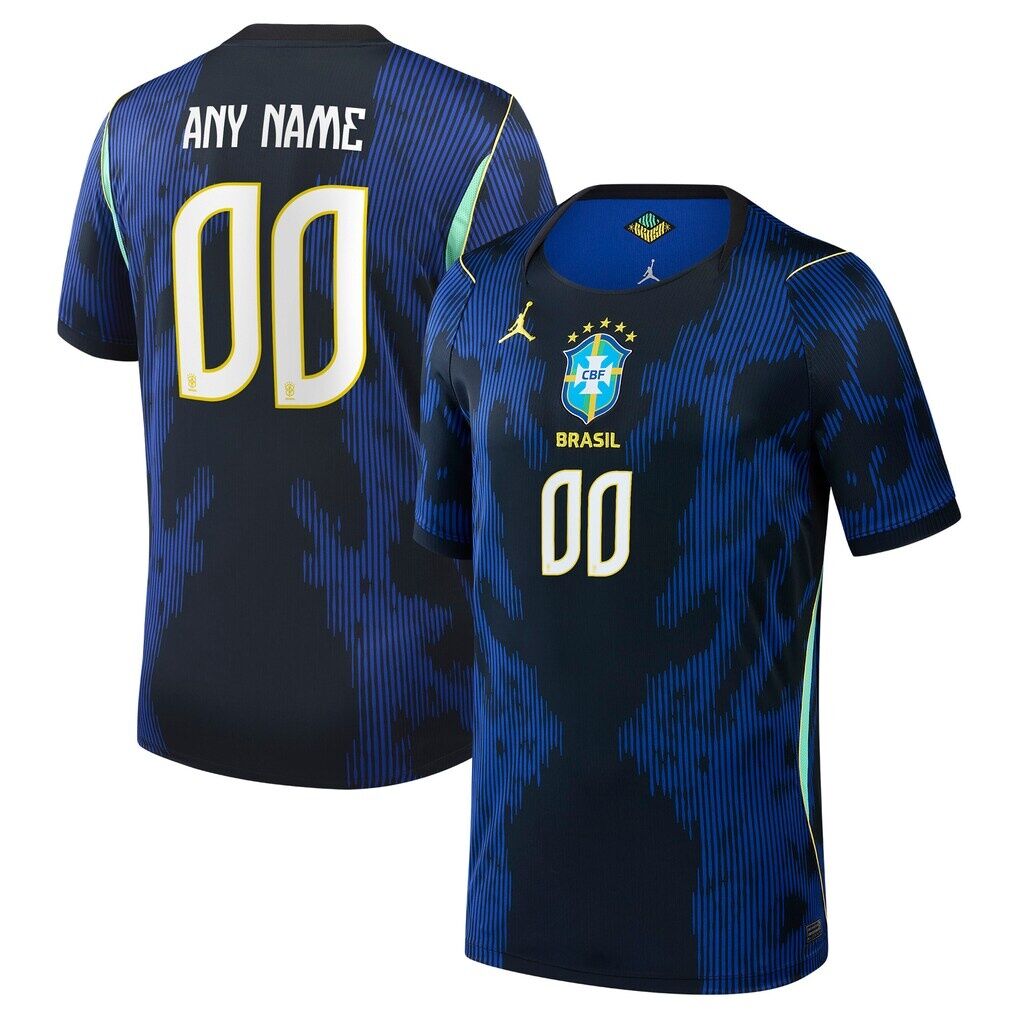 Brazil National Team Jordan Brand Youth 2026 Away Stadium Replica Custom Jersey
