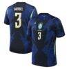 Gabriel Magalhães Brazil National Team Jordan Brand 2026 Away Stadium Replica Jersey - Blue - Front View