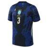 Gabriel Magalhães Brazil National Team Jordan Brand 2026 Away Stadium Replica Jersey - Blue - Side View