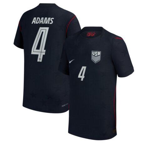 Tyler Adams USMNT Nike Youth 2026 Away Match Authentic Jersey - Blue - Front View