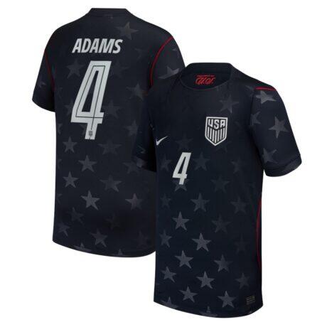 Tyler Adams USMNT Nike Youth 2026 Away Stadium Replica Jersey - Blue - Front View