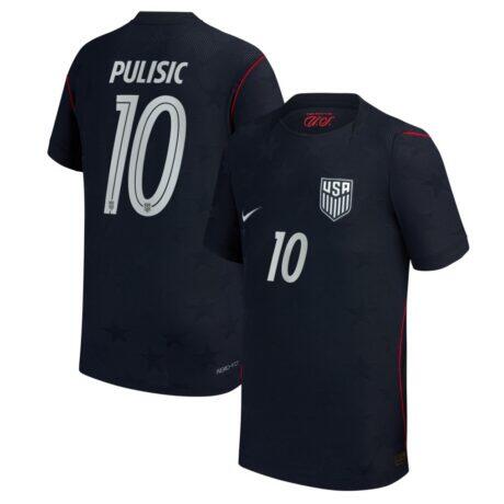 Christian Pulisic USMNT Nike Youth 2026 Away Match Authentic Jersey - Blue - Front View
