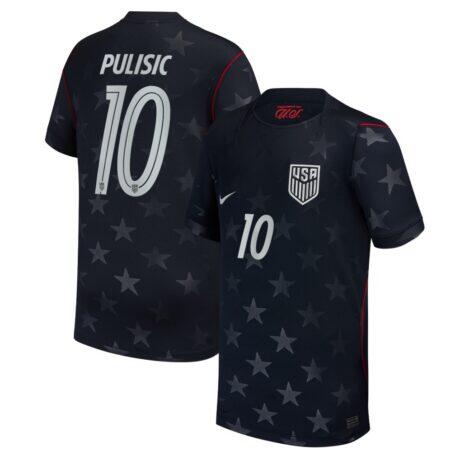 Christian Pulisic USMNT Nike Youth 2026 Away Stadium Replica Jersey - Blue - Front View