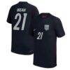 Timothy Weah USMNT Nike Youth 2026 Away Match Authentic Jersey - Blue - Front View