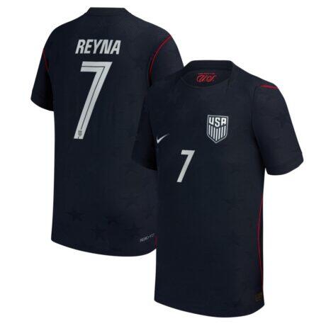 Giovanni Reyna USMNT Nike Youth 2026 Away Match Authentic Jersey - Blue - Front View