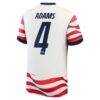 Tyler Adams USMNT Nike 2026 Home Stadium Replica Jersey - White - Detail View