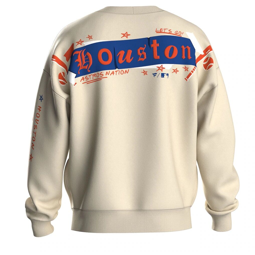 Houston Astros Fashion7 Women’s Graffiti Fleece Sweatshirt – Beige