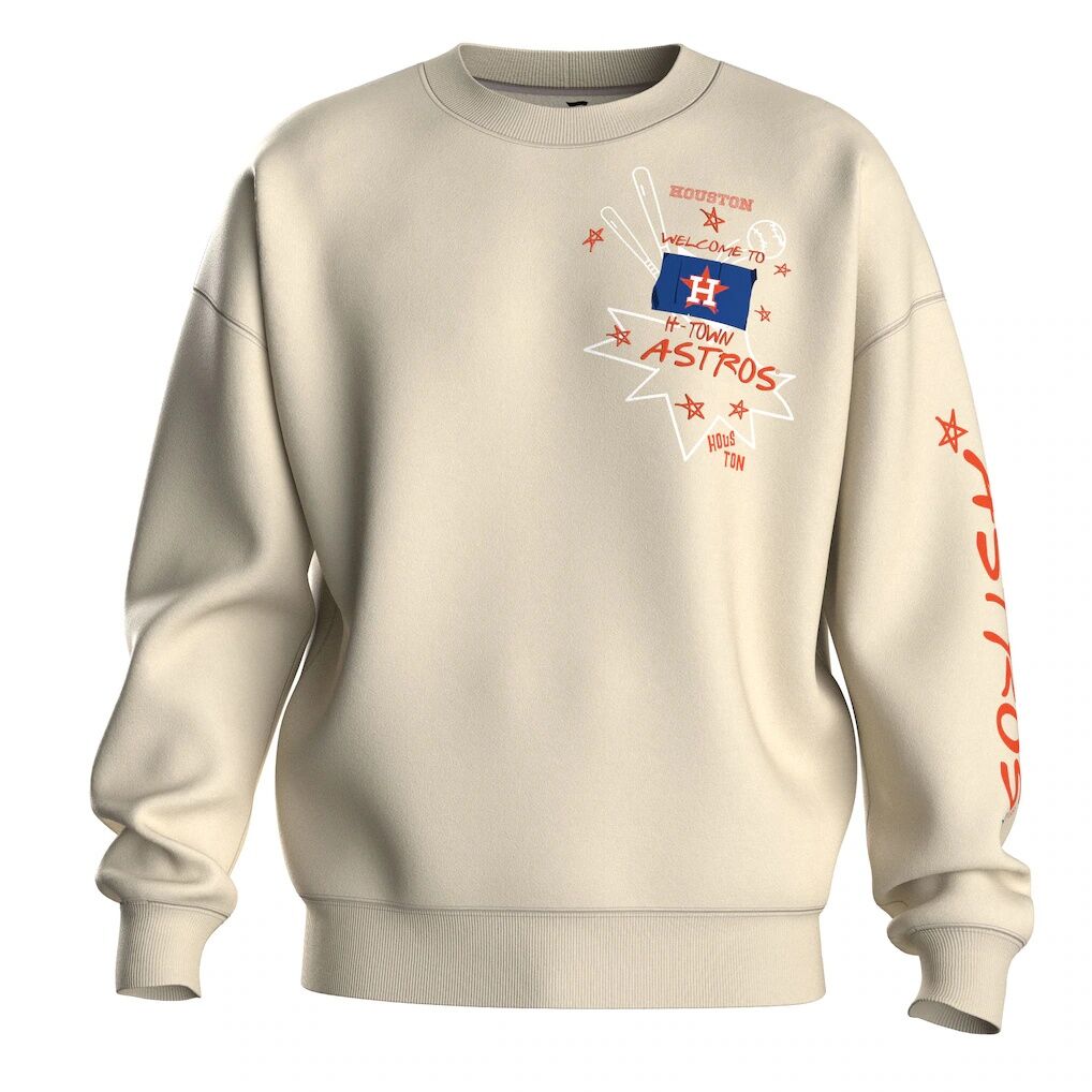 Houston Astros Fashion7 Women’s Graffiti Fleece Sweatshirt – Beige