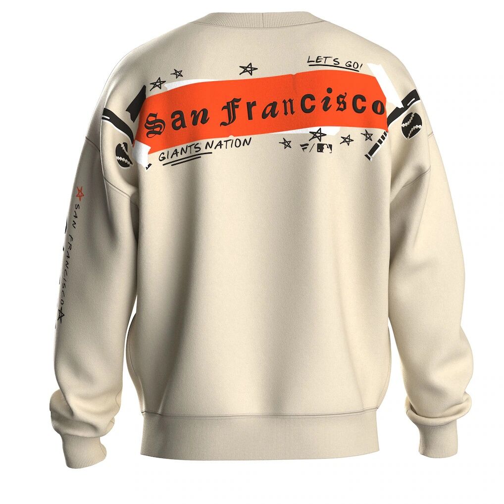 San Francisco Giants Fashion7 Women’s Graffiti Fleece Sweatshirt – Beige
