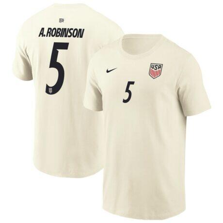 Antonee Robinson USMNT Nike Home Name & Number T-Shirt - Cream - Front View