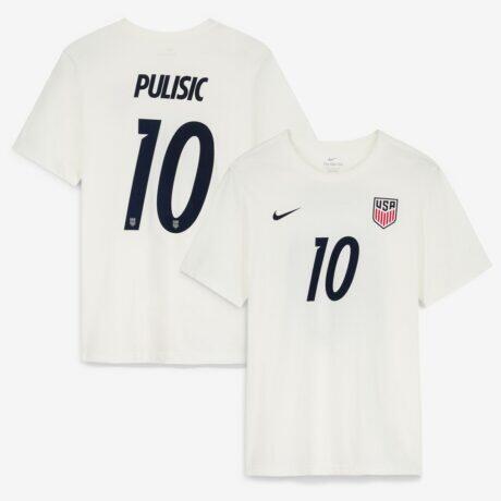 Christian Pulisic USMNT Nike Home Name & Number T-Shirt - Cream - Front View
