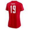 Alphonso Davies Canada Soccer Nike Women's Home Name & Number T-Shirt - Red - Detail View