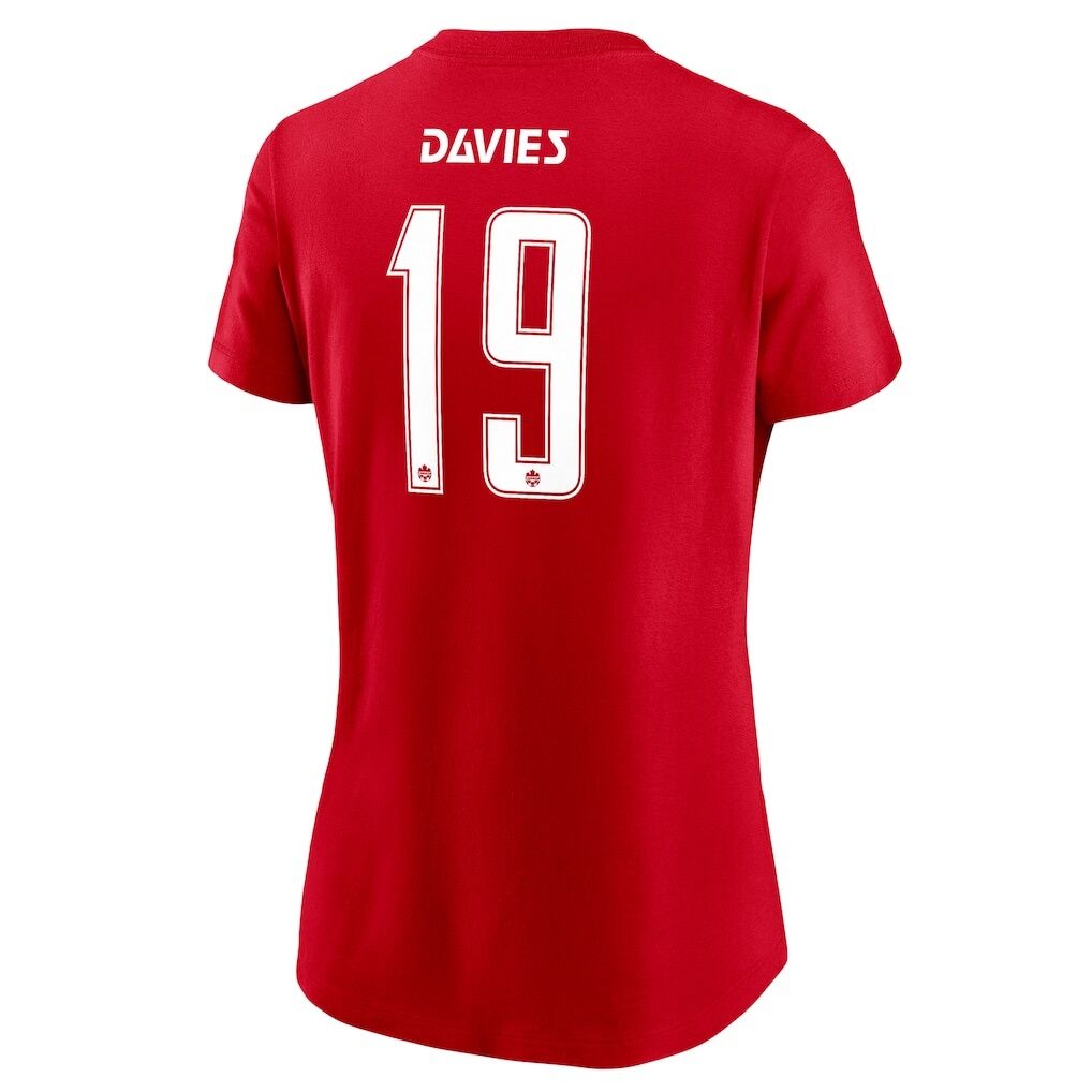 Alphonso Davies Canada Soccer Nike Women's Home Name & Number T-Shirt