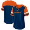 Chicago Bears Fashion7 Women's Plus Size Throwback Curl Route Lace-Up T-Shirt - - Front View