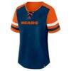 Chicago Bears Fashion7 Women's Plus Size Throwback Curl Route Lace-Up T-Shirt - - Side View