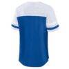 New York Giants Fashion7 Women's Plus Size Throwback Curl Route Lace-Up T-Shirt - - Detail View