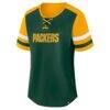 Green Bay Packers Fashion7 Women's Plus Size Throwback Curl Route Lace-Up T-Shirt - - Side View