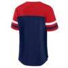 New England Patriots Fashion7 Women's Plus Size Throwback Curl Route Lace-Up T-Shirt - - Detail View