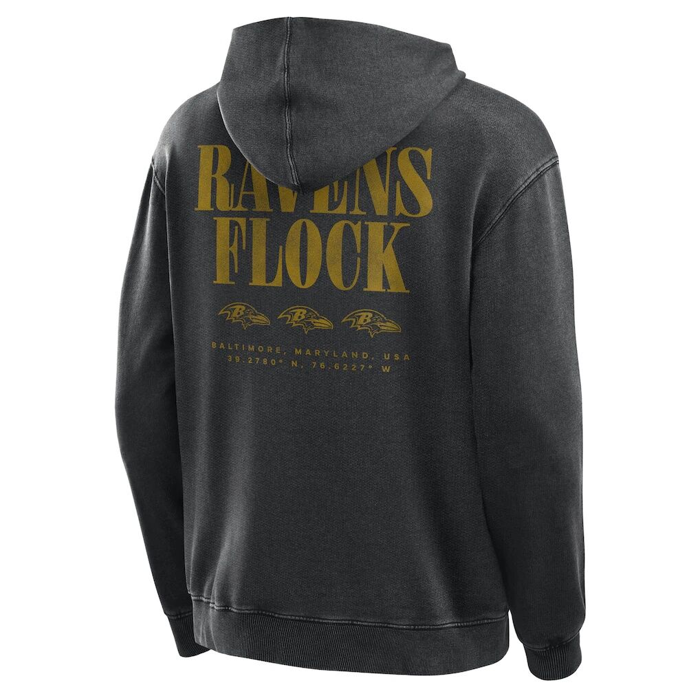 Baltimore Ravens Fashion7 Big & Tall Relaxed Intense Rivalry Washed Hoodie