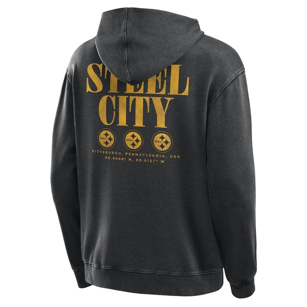 Pittsburgh Steelers Fashion7 Big & Tall Relaxed Intense Rivalry Washed Hoodie