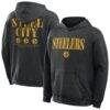 Pittsburgh Steelers Fashion7 Big & Tall Relaxed Intense Rivalry Washed Hoodie - Black - Front View
