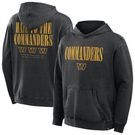 Washington Commanders Fashion7 Big & Tall Relaxed Intense Rivalry Washed Hoodie - Black - Front View