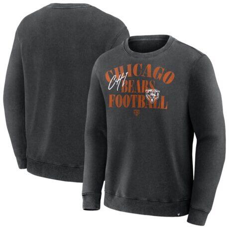 Chicago Bears Fashion7 Big & Tall Relaxed Halftime Lead Washed Sweatshirt - Black - Front View