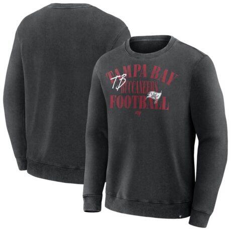 Tampa Bay Buccaneers Fashion7 Big & Tall Relaxed Halftime Lead Washed Sweatshirt - Black - Front View