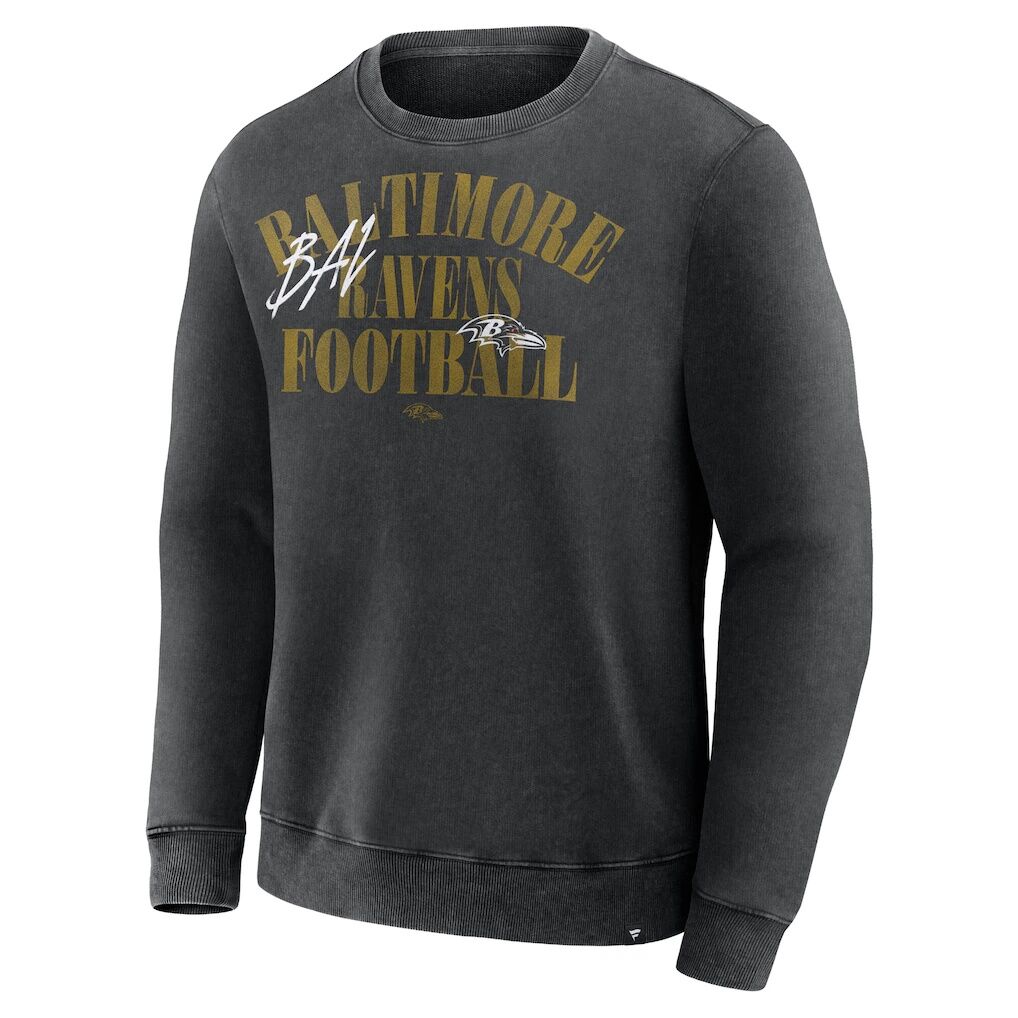 Baltimore Ravens Fashion7 Big & Tall Relaxed Halftime Lead Washed Sweatshirt