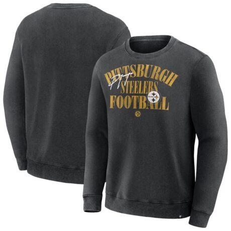 Pittsburgh Steelers Fashion7 Big & Tall Relaxed Halftime Lead Washed Sweatshirt - Black - Front View