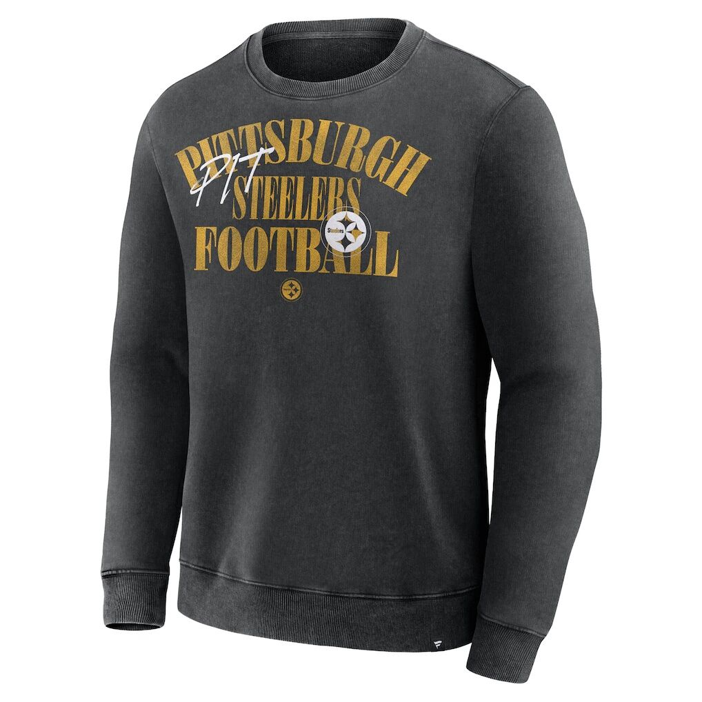 Pittsburgh Steelers Fashion7 Big & Tall Relaxed Halftime Lead Washed Sweatshirt
