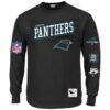 Carolina Panthers Mitchell & Ness Big & Tall Training Camp Long Sleeve T-Shirt - Black - Front View