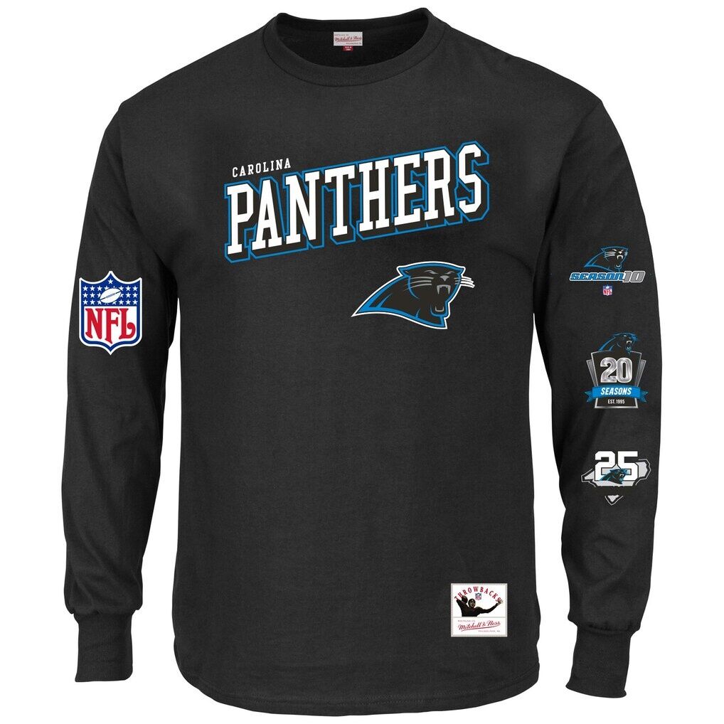 Carolina Panthers Mitchell & Ness Big & Tall Training Camp Long Sleeve T-Shirt
