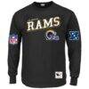 Los Angeles Rams Mitchell & Ness Big & Tall Training Camp Long Sleeve T-Shirt - Black - Front View