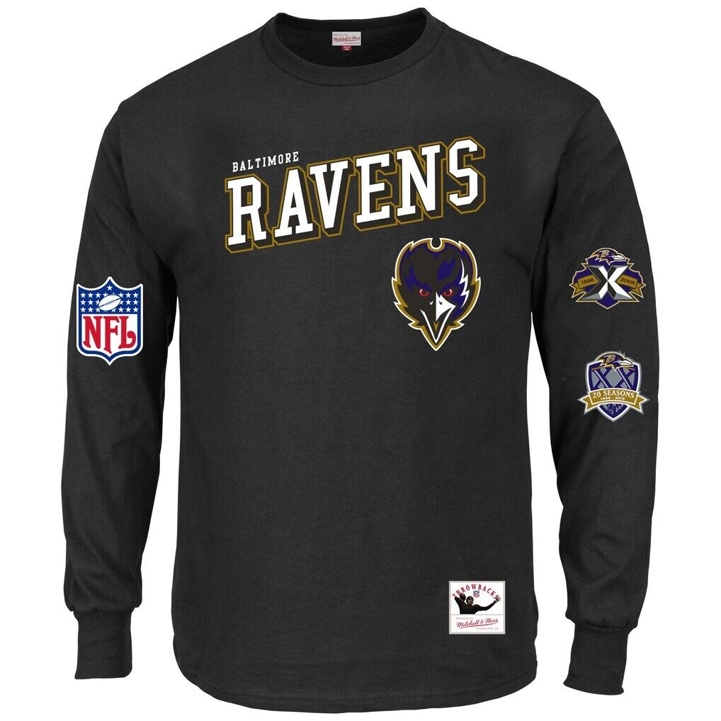 Baltimore Ravens Mitchell & Ness Big & Tall Training Camp Long Sleeve T-Shirt