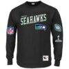 Seattle Seahawks Mitchell & Ness Big & Tall Training Camp Long Sleeve T-Shirt - Black - Front View